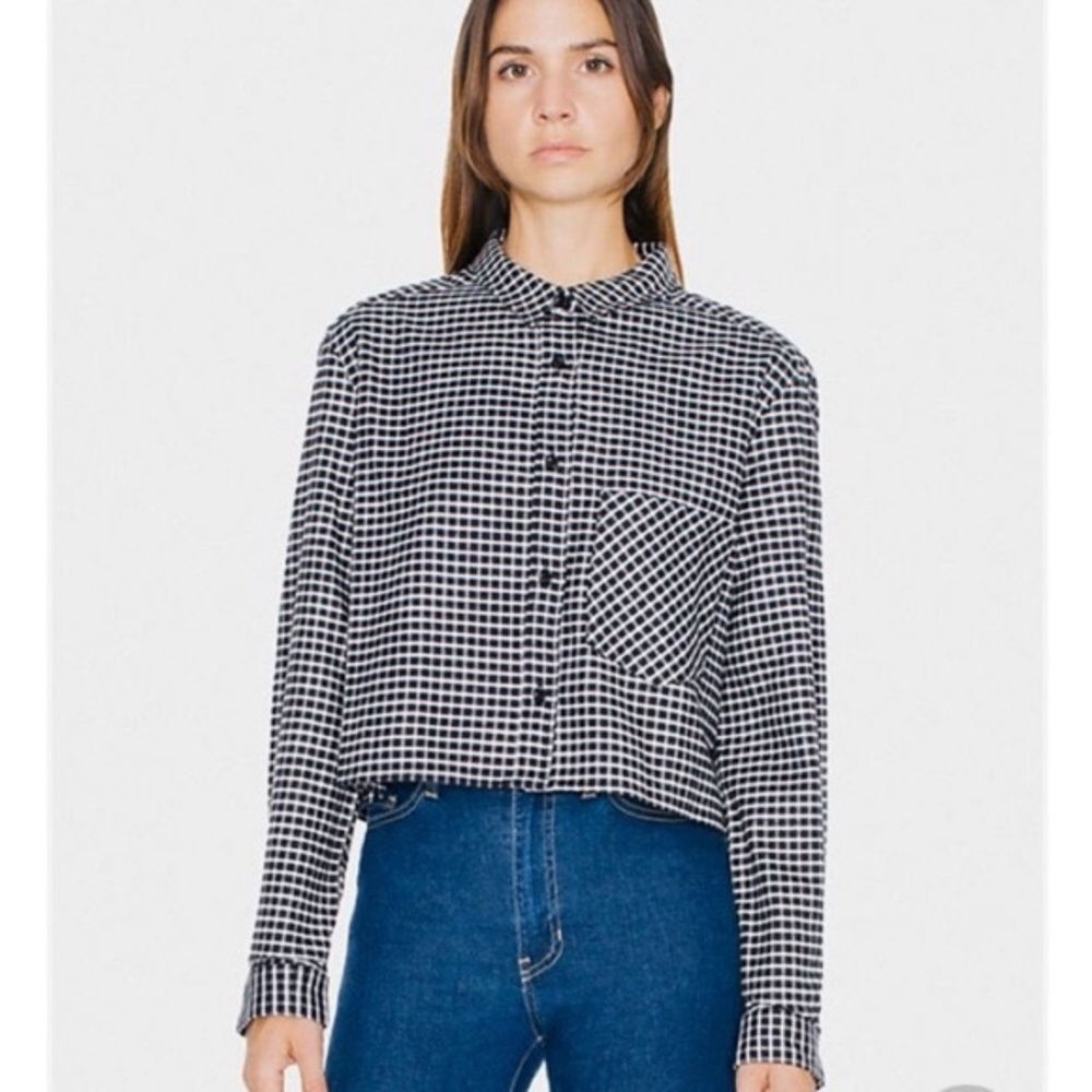 American Apparel - Cropped Button-up Flannel